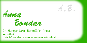 anna bondar business card